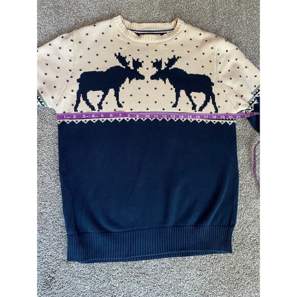 Weatherproof Vintage Men’s Sweater Moose Fair Isle Crewneck Size M - Picture 5 of 7